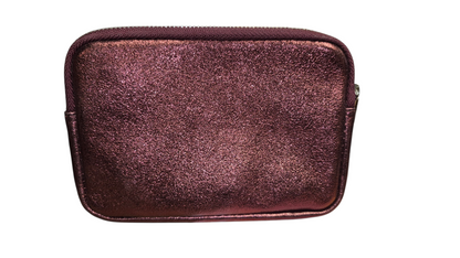 pochette cuir véritable bordeau