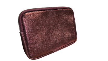 pochette cuir véritable bordeau