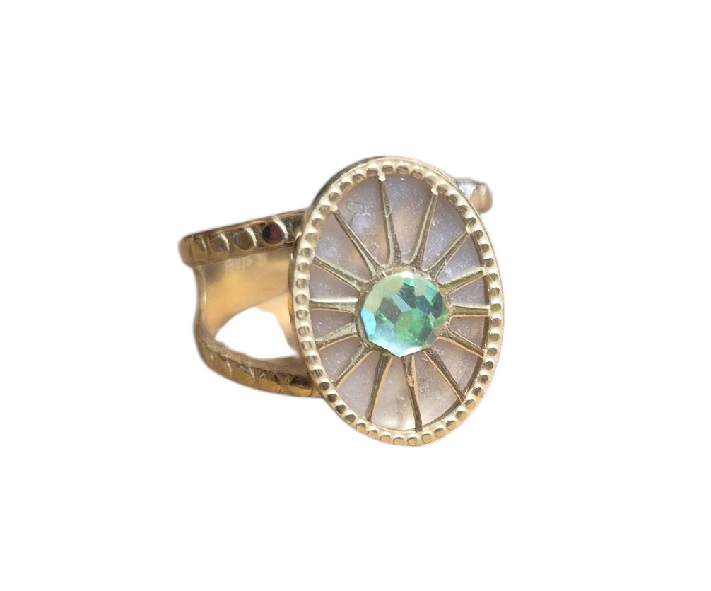 💚 Bague Bohm Soleil – Pierre vert d’eau💚