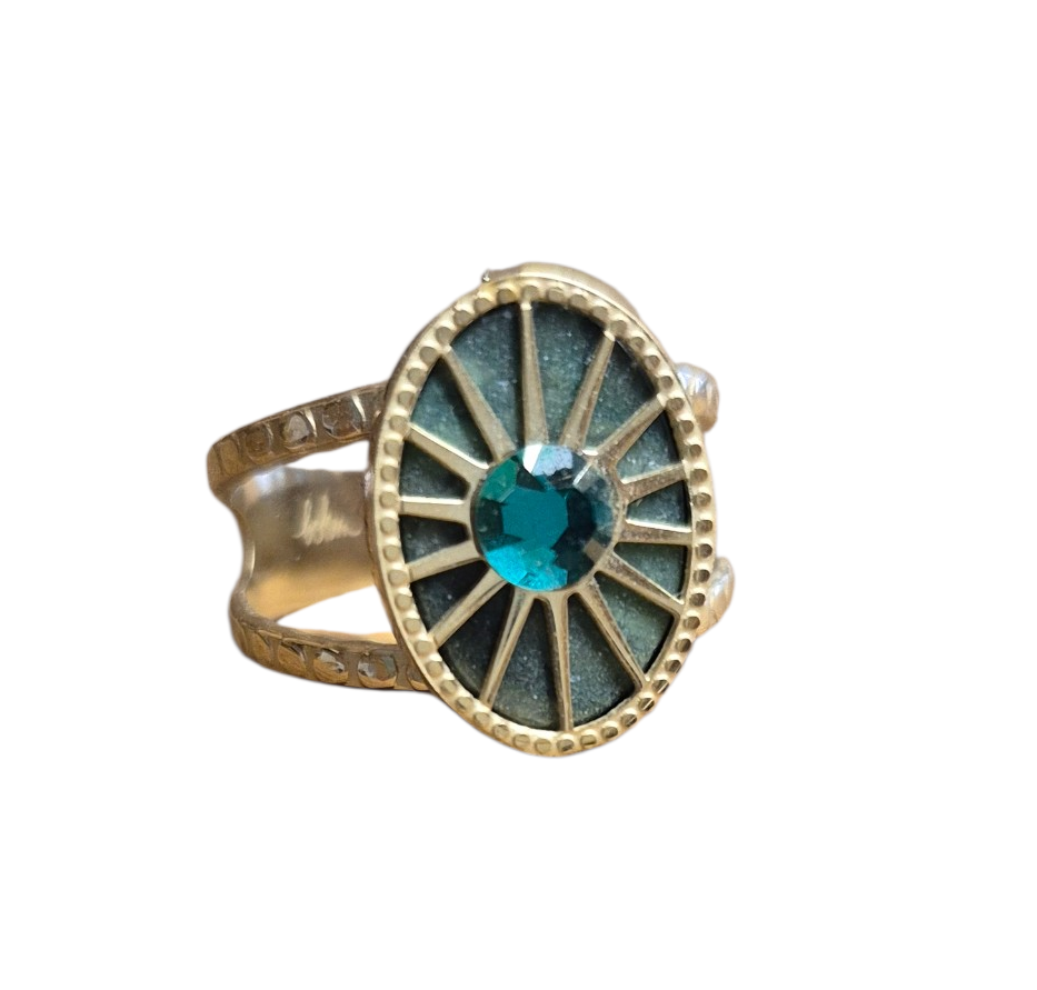 💚 Bague Bohm Soleil – Pierre verte émeraude💚