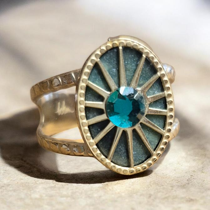 💚 Bague Bohm Soleil – Pierre verte émeraude💚