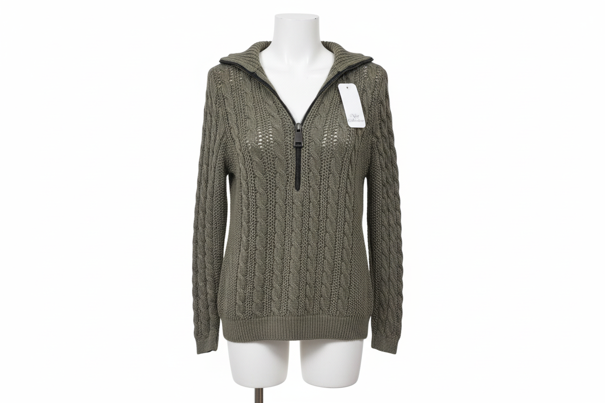 Pull Khaki Chic – L’indispensable cosy & tendance 💚