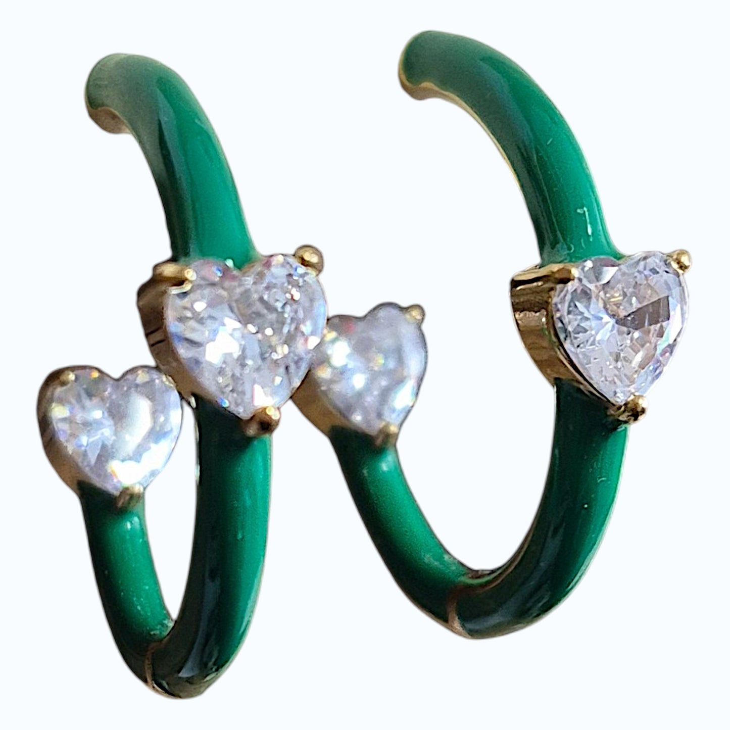 Boucles d’oreilles créoles vert émeraude – Bohm 💚