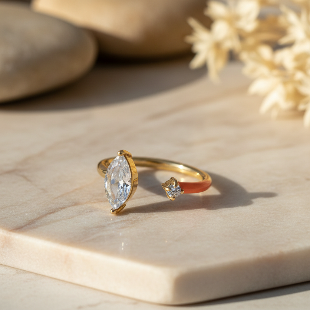 🧡 Bague Bohm Paris Ajustable – Orange