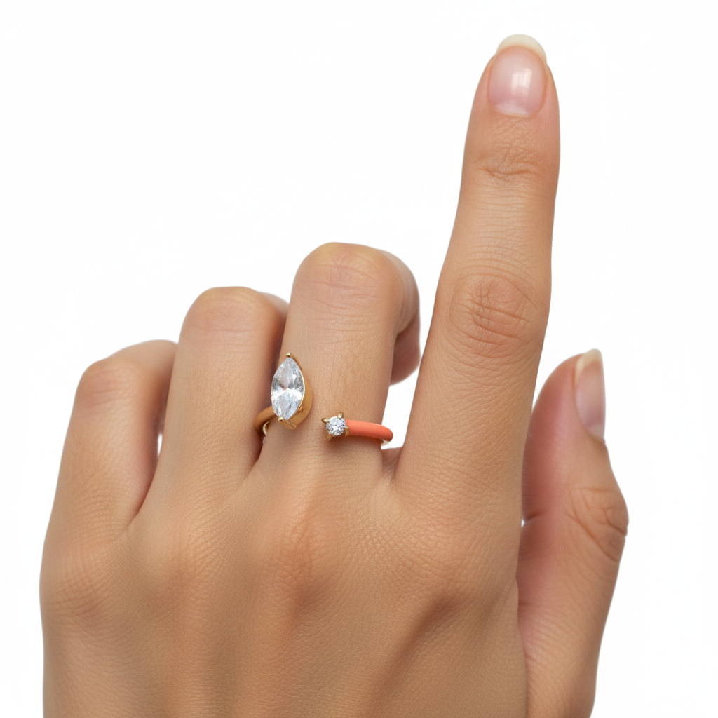 🧡 Bague Bohm Paris Ajustable – Orange