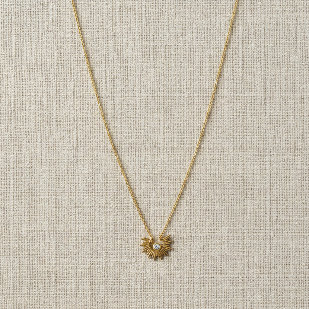 Collier Soleil Bohm — Acier Inoxydable Doré