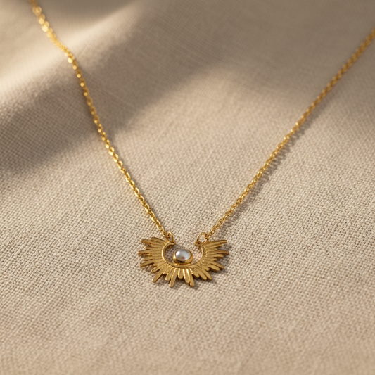 Collier Soleil Bohm — Acier Inoxydable Doré