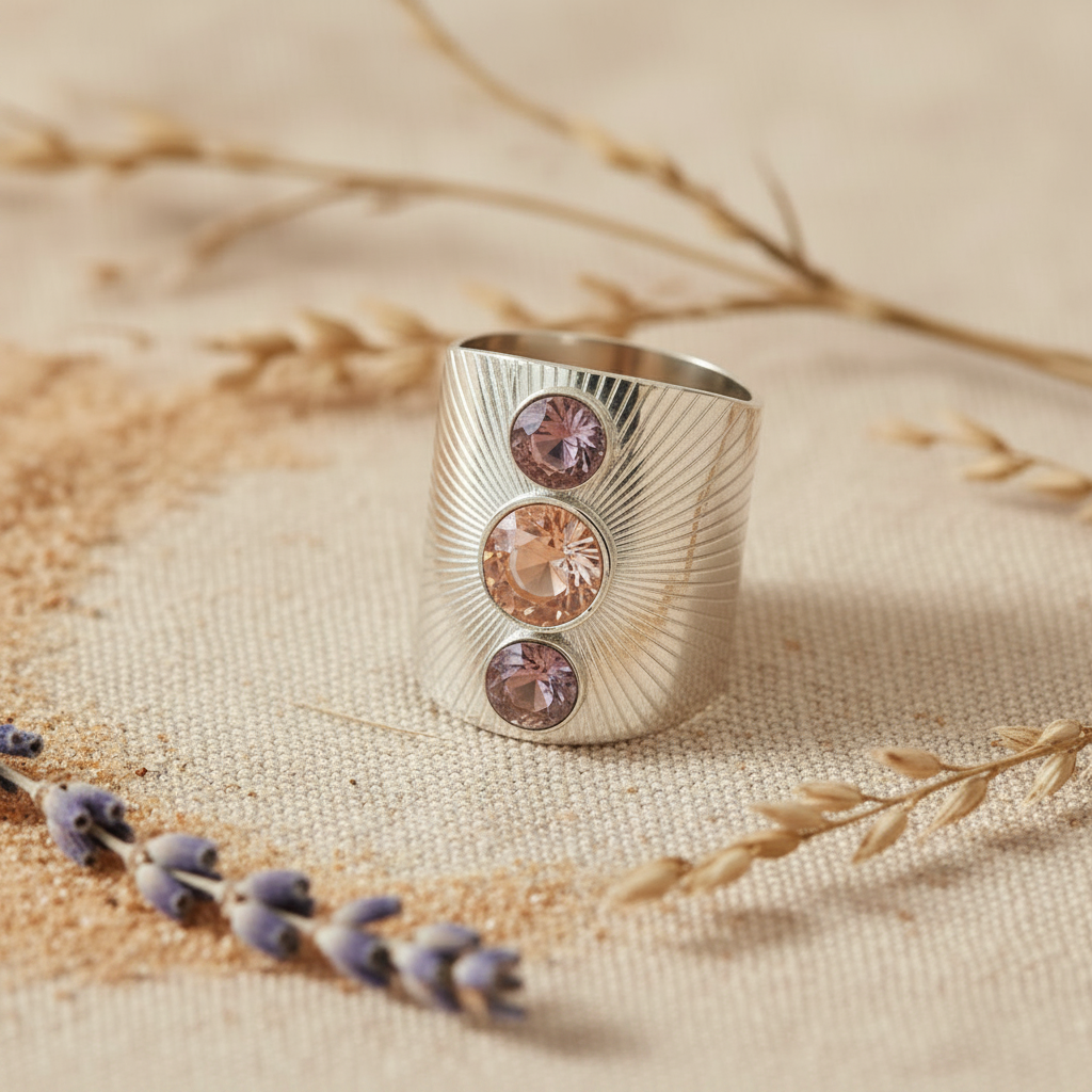 Bague Bohm – Chevailière Rose & Mauve Argenté