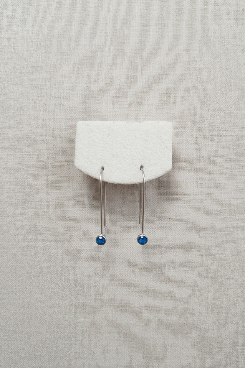 Boucles d'oreilles pendantes Bleue