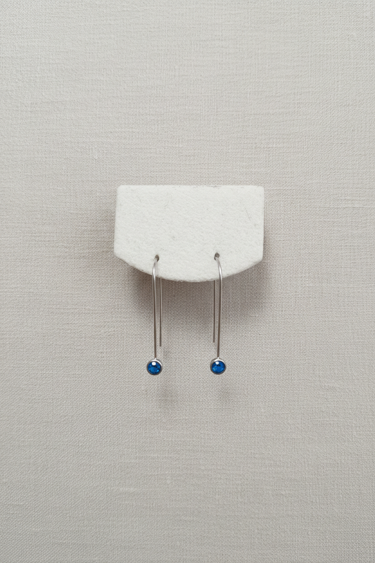 Boucles d'oreilles pendantes Bleue