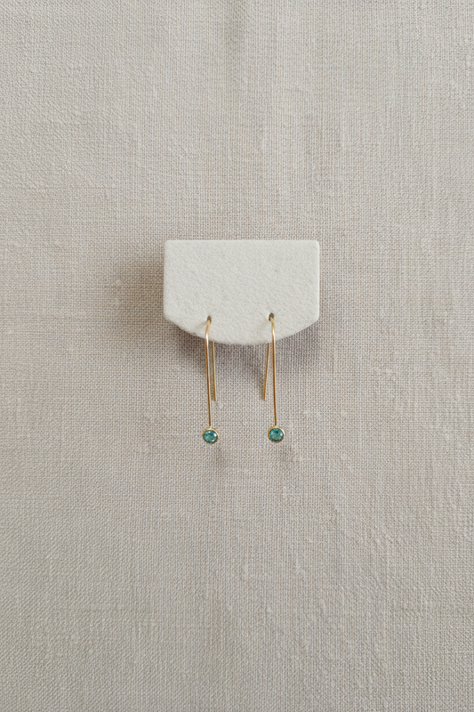 Boucles d'oreilles pendantes Verte