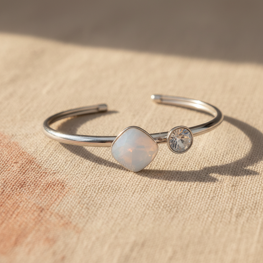 Bracelet Jonc Pierre Nacrée & Cristal – Bohm